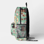 Schattige Puppy Dog Bord Groen Bedrukte Rugzak (Rechts)