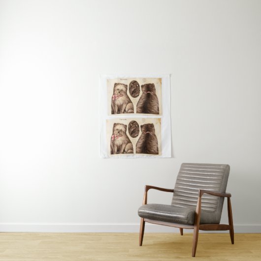 schattige Puppy Dog Knip en naai Patroon Wandkleed (In situ)