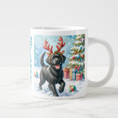 Schattige Puppy Dog Labrador Retriever Christmas Grote Koffiekop (Rechts)