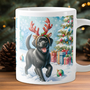 Schattige Puppy Dog Labrador Retriever Christmas Grote Koffiekop