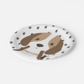 Schattige Puppy Dog Leeftijd & Naam Kind Verjaarda Papieren Bordje (Gekanteld)