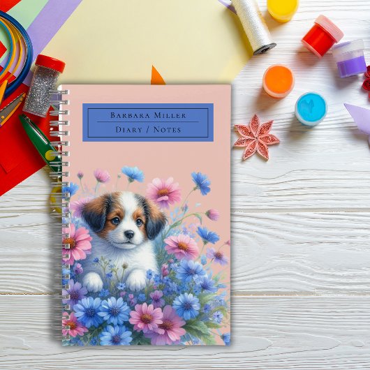 Schattige Puppy Dog Meadow Terug naar school Notit Notitieboek