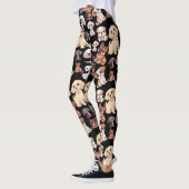 Schattige Puppy Dog Pattern Zwart Leggings (Links)