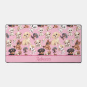 Schattige Puppy Dog Pink Bureaumat (Voorkant)