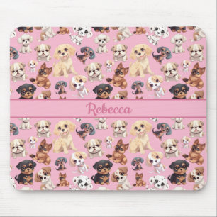Schattige Puppy Dog Pink Muismat