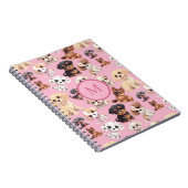 Schattige Puppy Dog Pink Notitieboek (Rechterzijde)