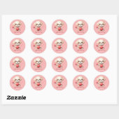 Schattige Puppy Dog Rood Hart RozeHappy Valentijns Ronde Sticker (Vel)