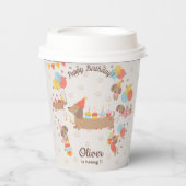 Schattige Puppy Dog Verjaardagspathy Papieren Bekers (Voorkant)