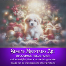 Schattige Puppy en Kerstboom Vakantie Decoupage