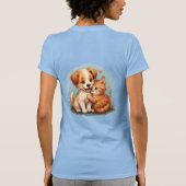 Schattige puppy en kitten knuffelen t-shirt (Achterkant)