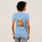 Schattige puppy en kitten knuffelen t-shirt (Achterkant volledig)