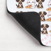 Schattige puppy en kitten met Pizza Mousepad Muismat (Hoek)