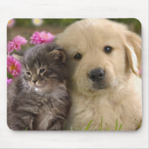 Schattige Puppy en Kitten Muismat