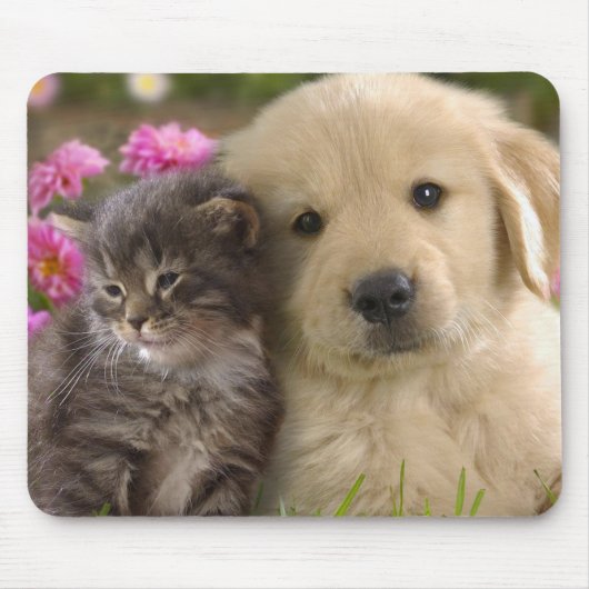 Schattige Puppy en Kitten Muismat (Voorkant)