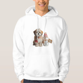 "Schattige Puppy en Sneeuwman Winter Hoodie