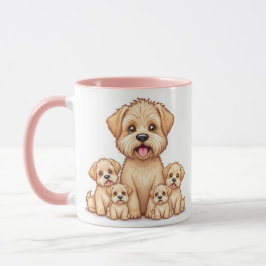 Schattige Puppy Familie Mok - Perfect Cadeau voor 