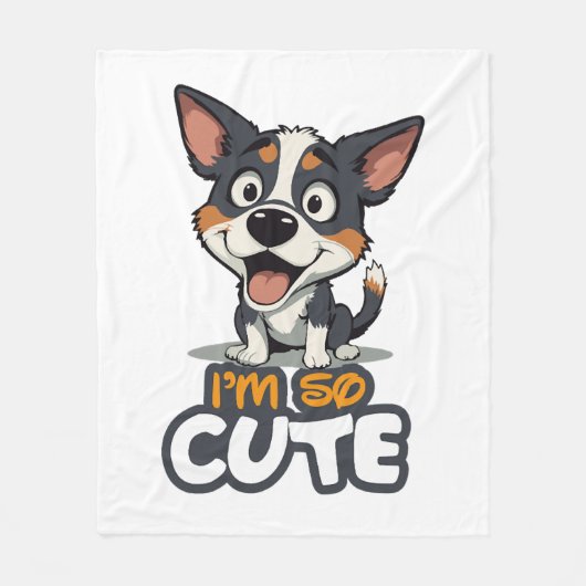 schattige puppy fleece deken (Voorkant)