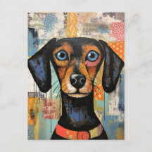 Schattige Puppy Funny Dog Mixed Media Dier Pet