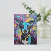 Schattige Puppy Funny Dog Mixed Media Dier Pet Briefkaart (Staand voorkant)