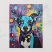 Schattige Puppy Funny Dog Mixed Media Dier Pet Briefkaart (Voorkant)