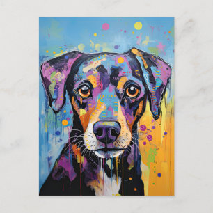 Schattige Puppy Funny Dog Mixed Media Dier Pet Briefkaart