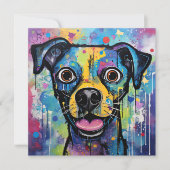 Schattige Puppy Funny Dog Mixed Media Dier Pet Kaart (Voorkant)