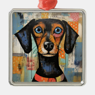 Schattige Puppy Funny Dog Mixed Media Dier Pet Metalen Ornament