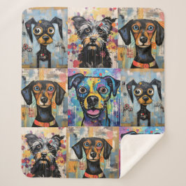 Schattige Puppy Funny Dog Mixed Media Dier Pet Sherpa Deken