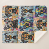 Schattige Puppy Funny Dog Mixed Media Dier Pet Sherpa Deken (Voorkant (horizontaal))