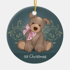 Schattige puppy Gepersonaliseerd kerstversiering Keramisch Ornament
