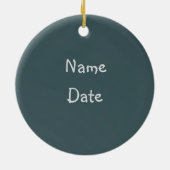 Schattige puppy Gepersonaliseerd kerstversiering Keramisch Ornament (Achterkant)