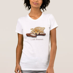 schattige puppy golden rekwieg met slippers t-shirt
