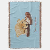 schattige puppy gouden ophaling die slippers opslo deken (Voorkant Verticaal)