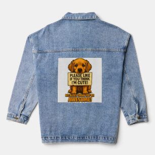 Schattige Puppy, Grappige Hond Liefhebber Citaat Denim Jacket