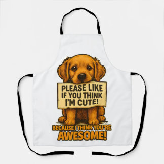 Schattige Puppy, Grappige Hond Liefhebber Citaat Schort