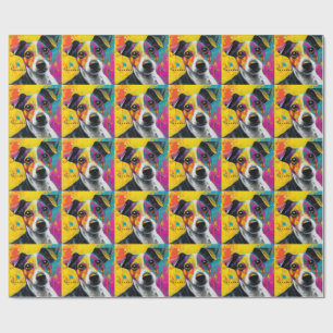 Schattige Puppy Grappige Hond Mixed Media Dier Hui Cadeaupapier