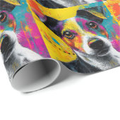 Schattige Puppy Grappige Hond Mixed Media Dier Hui Cadeaupapier (Rol Hoek)