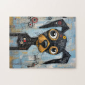 Schattige Puppy Grappige Hond Mixed Media Dier Hui Legpuzzel (Horizontaal)