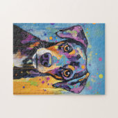 Schattige Puppy Grappige Hond Mixed Media Dier Hui Legpuzzel (Horizontaal)