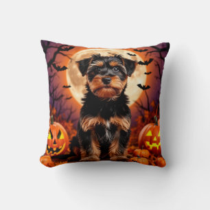 🐶🎃 Schattige Puppy Griezelige Halloween Nacht Ge Kussen