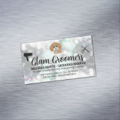 Schattige Puppy | Haarverzorgingsgereedschap | Bok Magnetisch Visitekaartje (Voorbeeld)