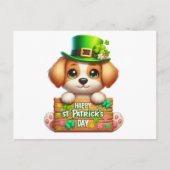 Schattige Puppy Happy St Patrick's Day Briefkaart (Voorkant)