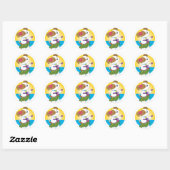 Schattige Puppy Hawaii Ronde Sticker (Vel)