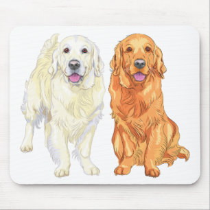 Schattige puppy hond Geschenk Wit Geel Golden Retr Muismat
