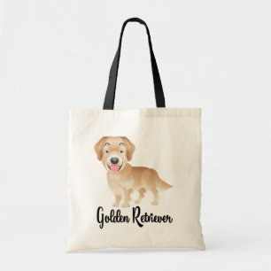 Schattige Puppy Hond Liefhebber Cartoon Golden Ret Tote Bag