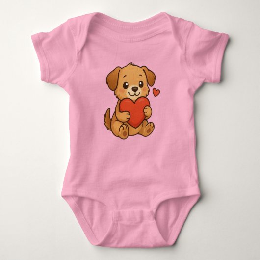 Schattige puppy/hond Valentijnsdag Romper (Voorkant)