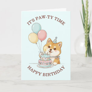 Schattige puppy-hond verjaardag kaart