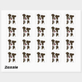 Schattige Puppy Hondenliefhebber Bruin Wit Border  Vierkante Sticker (Vel)