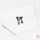 Schattige Puppy Hondenliefhebber Bruin Wit Border  Vierkante Sticker (Envelop)