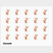 Schattige Puppy Hondenliefhebber Cartoon Chihuahua Ronde Sticker (Vel)